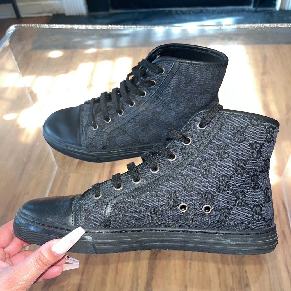 100% authentic black GUCCI hi top sneakers
